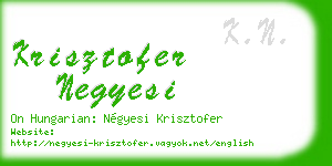 krisztofer negyesi business card