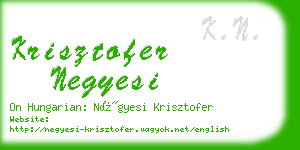 krisztofer negyesi business card